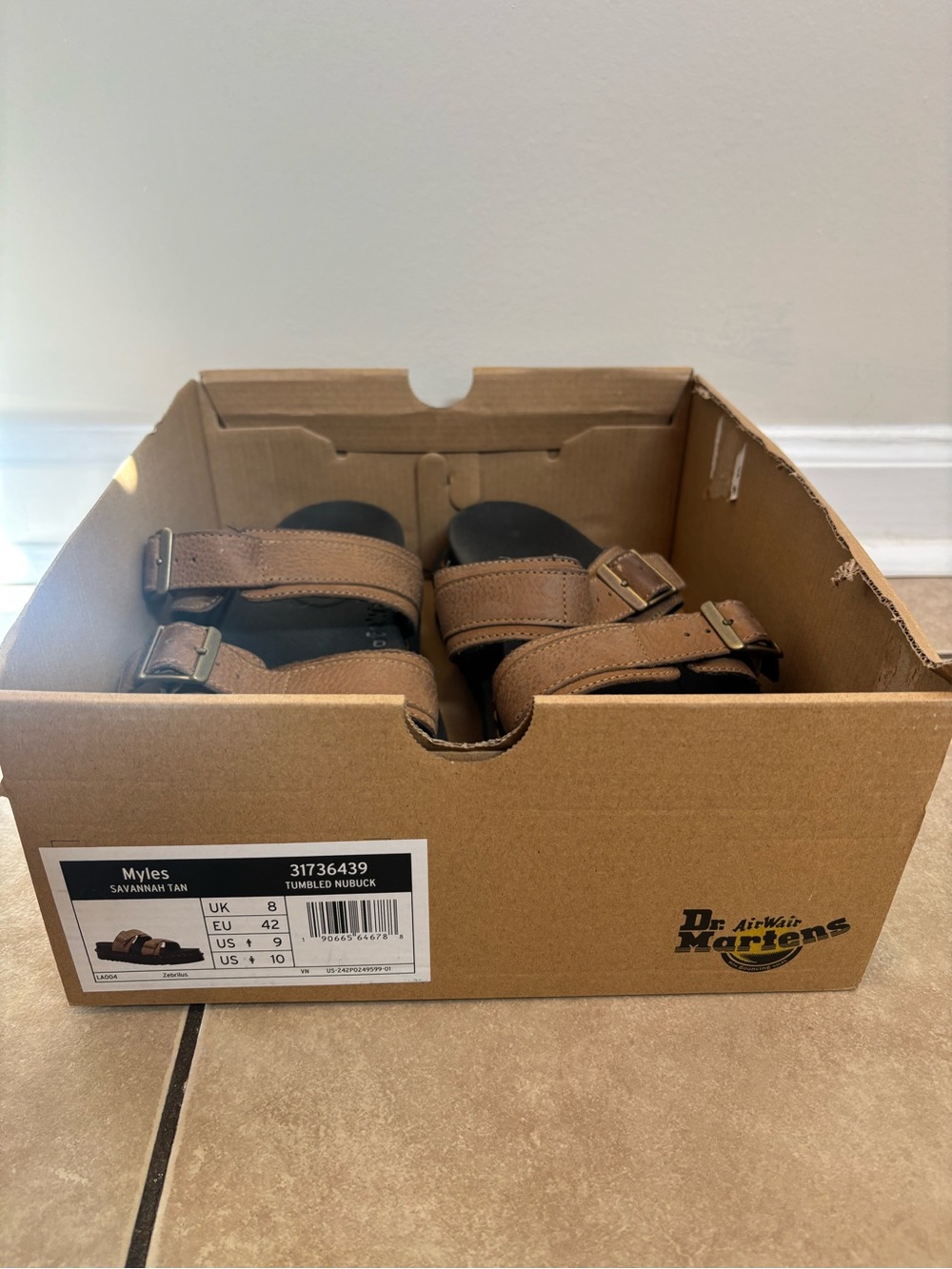 Dr. Martens Kids Myles Sandals in Savannah Tan